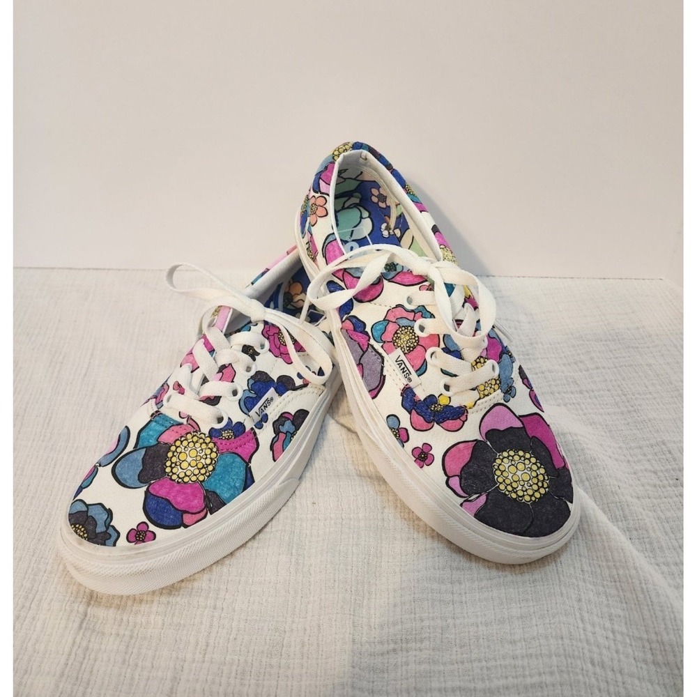 VANS Authentic Off The Wall Era Create Ur Color Shoes Painted Floral Wmn 6.5 New